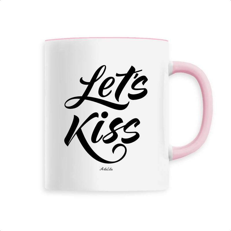 Cadeau anniversaire : Mug - Let's Kiss - Céramique Premium - 6 Coloris - Cadeau Personnalisable - Cadeaux-Positifs.com -Unique-Rose-