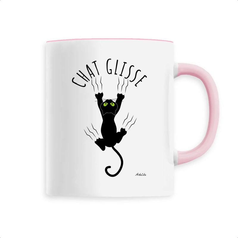 Cadeau anniversaire : Mug - Chat Glisse - 6 Coloris - Cadeau Original - Cadeau Personnalisable - Cadeaux-Positifs.com -Unique-Rose-