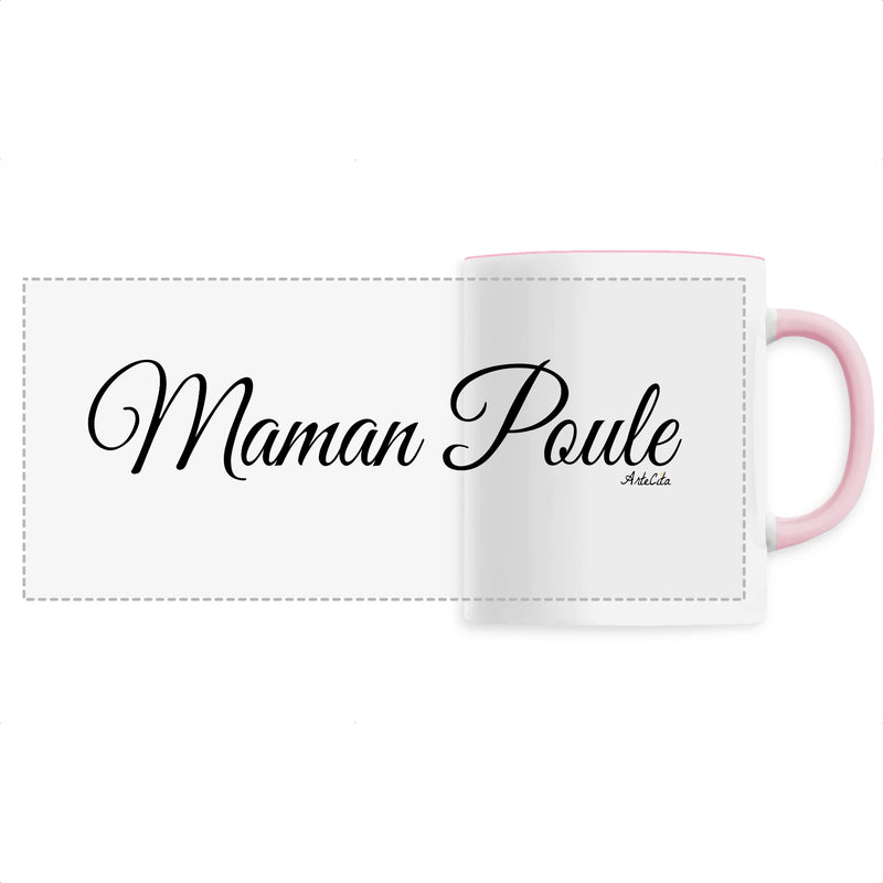 Cadeau anniversaire : Mug - Maman Poule (Cursif) - 6 Coloris - Cadeau Original - Cadeau Personnalisable - Cadeaux-Positifs.com -Unique-Rose-