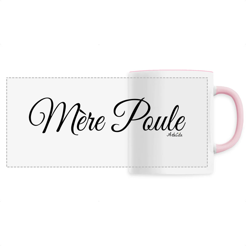 Cadeau anniversaire : Mug - Mère Poule (Cursif) - 6 Coloris - Cadeau Original - Cadeau Personnalisable - Cadeaux-Positifs.com -Unique-Rose-