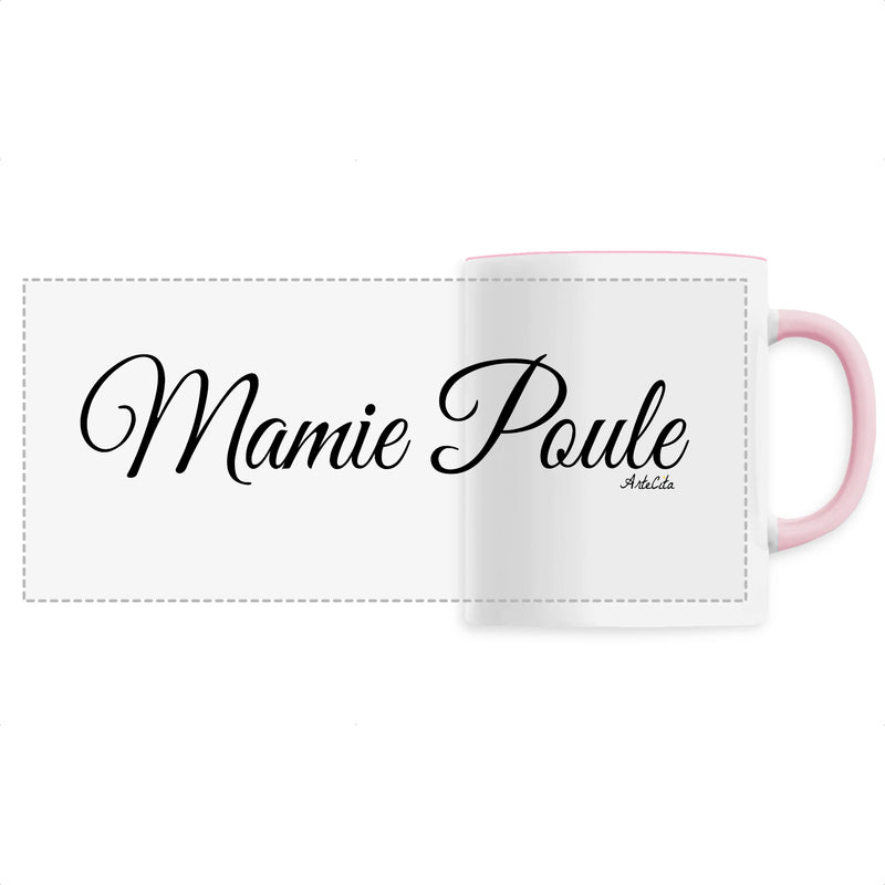 Cadeau anniversaire : Mug - Mamie Poule (Cursif) - 6 Coloris - Cadeau Original - Cadeau Personnalisable - Cadeaux-Positifs.com -Unique-Rose-