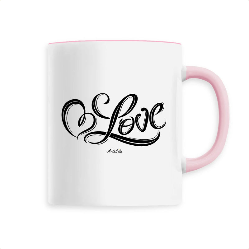 Cadeau anniversaire : Mug - Love - Céramique Premium - 6 Coloris - Cadeau Personnalisable - Cadeaux-Positifs.com -Unique-Rose-