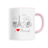 Mug - I Love Paris - 6 Coloris - Cadeau Original - Cadeau Personnalisable - Cadeaux-Positifs.com -Unique-Rose-