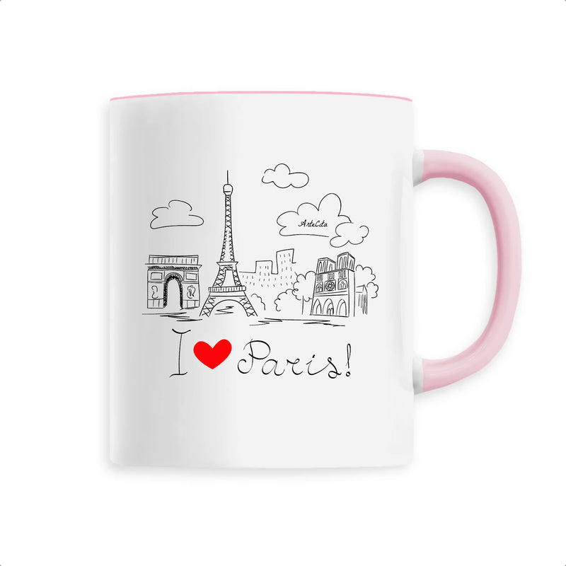 Cadeau anniversaire : Mug - I Love Paris - 6 Coloris - Cadeau Original - Cadeau Personnalisable - Cadeaux-Positifs.com -Unique-Rose-