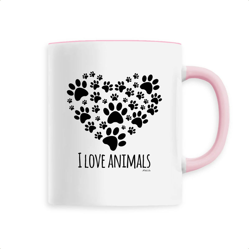 Cadeau anniversaire : Mug - I Love Animals - 6 Coloris - Cadeau Original - Cadeau Personnalisable - Cadeaux-Positifs.com -Unique-Rose-