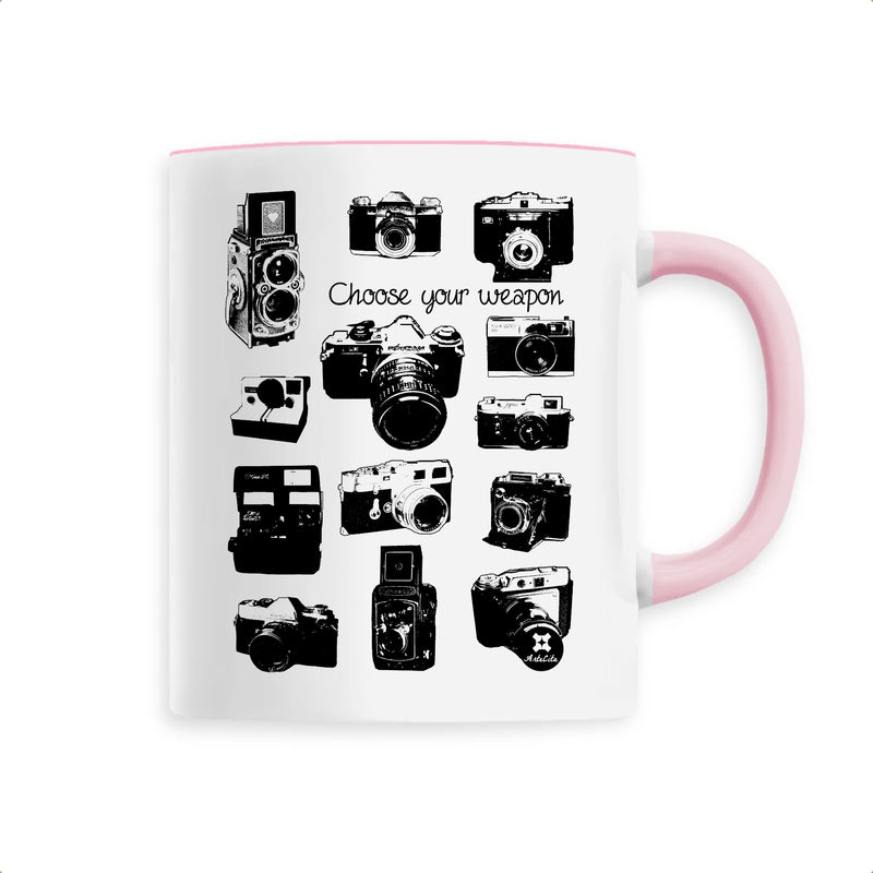 Cadeau anniversaire : Mug - Appareils Photo Vintage / Choose your Weapon - 6 Coloris - Cadeau Personnalisable - Cadeaux-Positifs.com -Unique-Rose-