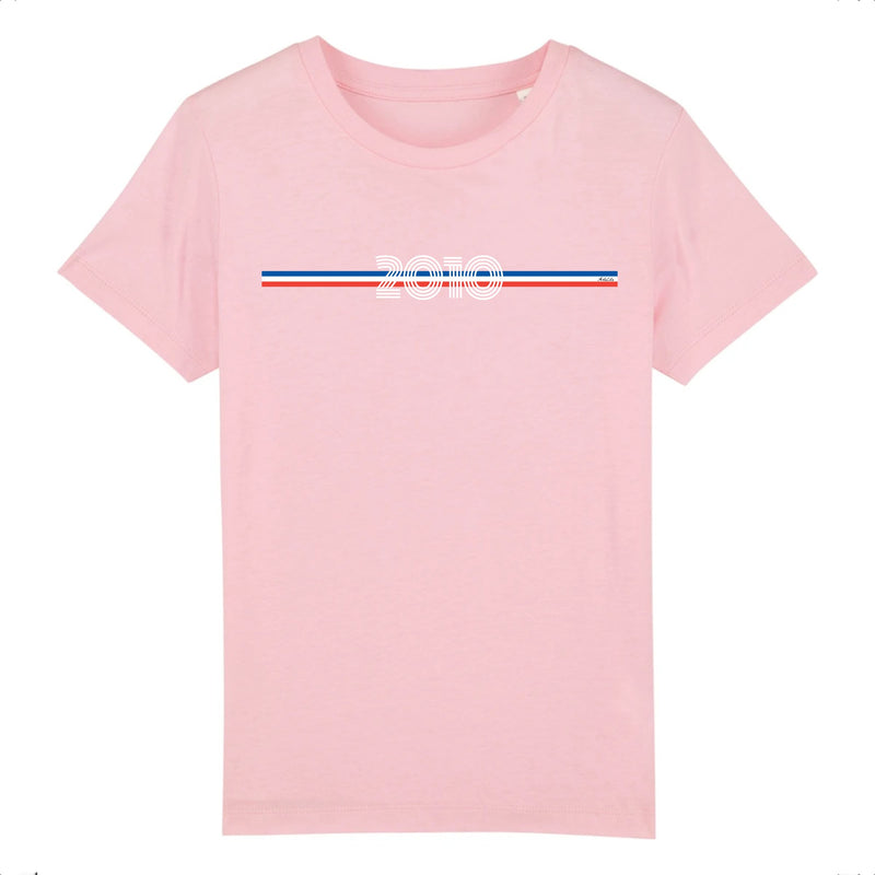 Cadeau anniversaire : T-Shirt Enfant - Année 2010 - Coton Bio - 5 Coloris - Cadeau Personnalisable - Cadeaux-Positifs.com -3-4 ans-Rose-