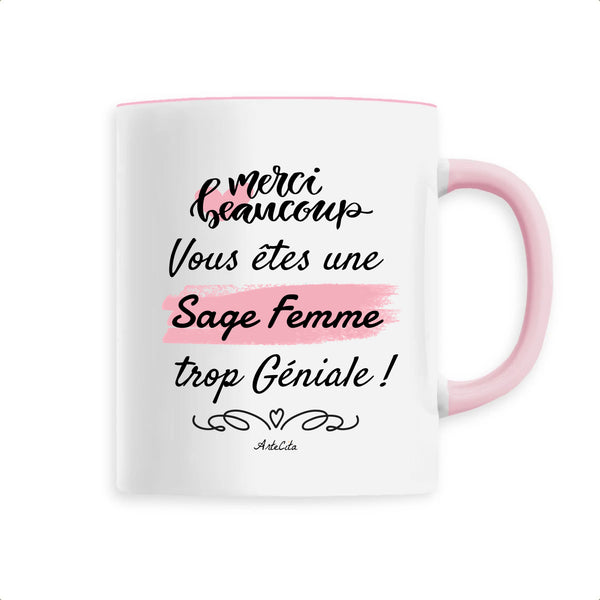 Mug - Merci Sage Femme - 6 Coloris - Cadeau Original - Cadeau Personnalisable - Cadeaux-Positifs.com -Unique-Rose-