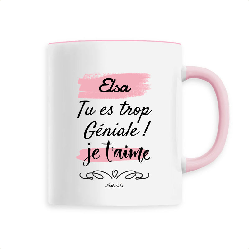 Cadeau anniversaire : Mug - Elsa je t'aime - 6 Coloris - Cadeau Tendre & Original - Cadeau Personnalisable - Cadeaux-Positifs.com -Unique-Rose-