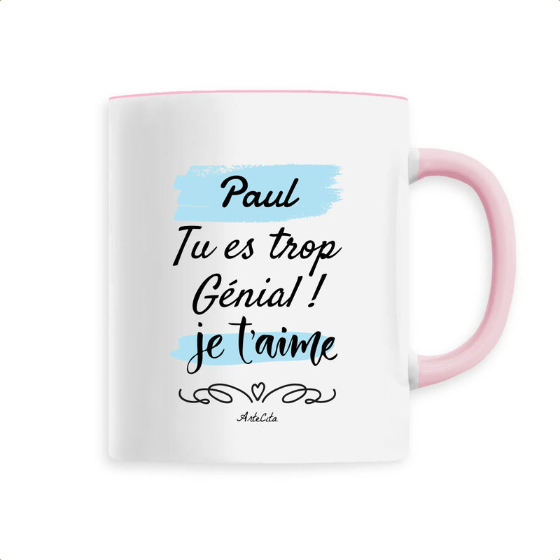 Cadeau anniversaire : Mug - Paul je t'aime - 6 Coloris - Cadeau Tendre - Cadeau Personnalisable - Cadeaux-Positifs.com -Unique-Rose-