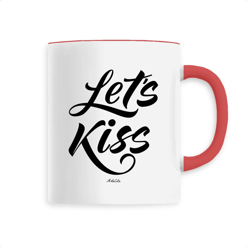 Cadeau anniversaire : Mug - Let's Kiss - Céramique Premium - 6 Coloris - Cadeau Personnalisable - Cadeaux-Positifs.com -Unique-Rouge-