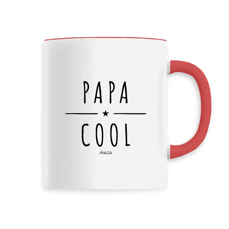 Cadeau anniversaire : Mug - Papa Cool - 6 Coloris - Cadeau Original - Cadeau Personnalisable - Cadeaux-Positifs.com -Unique-Rouge-