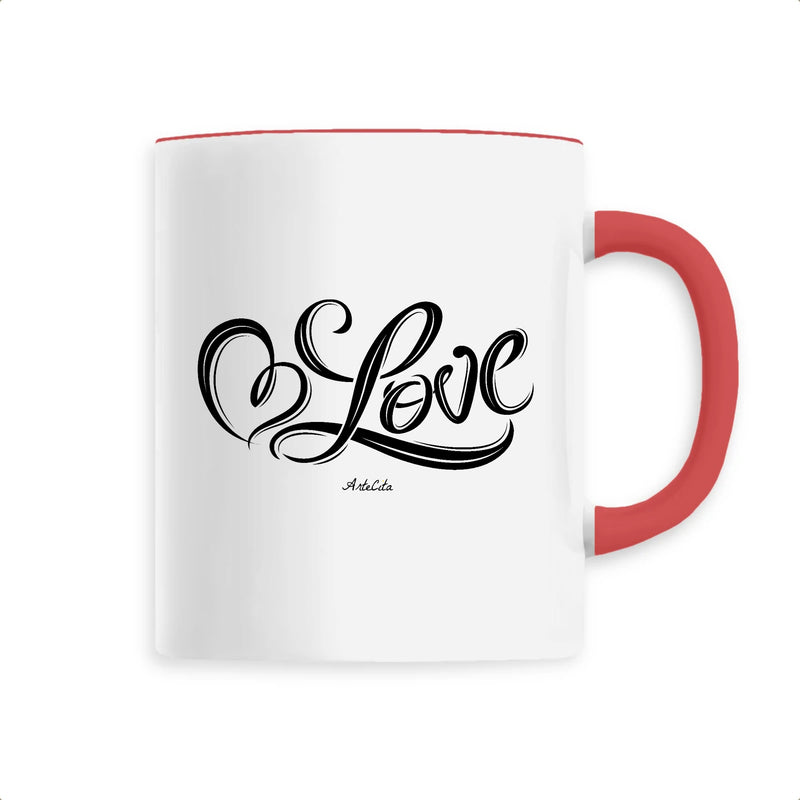 Cadeau anniversaire : Mug - Love - Céramique Premium - 6 Coloris - Cadeau Personnalisable - Cadeaux-Positifs.com -Unique-Rouge-