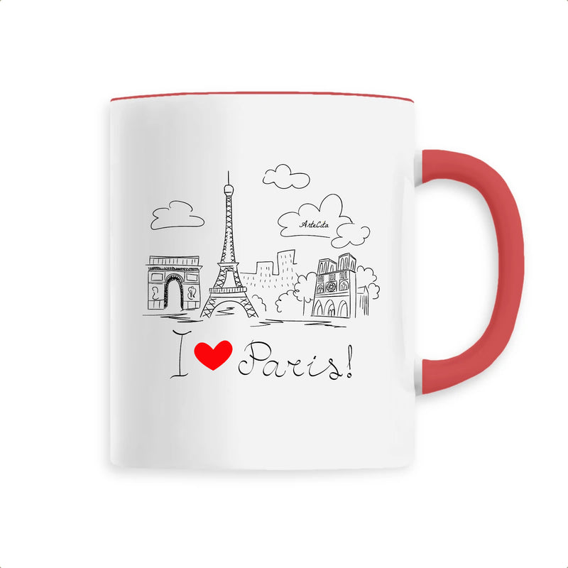 Cadeau anniversaire : Mug - I Love Paris - 6 Coloris - Cadeau Original - Cadeau Personnalisable - Cadeaux-Positifs.com -Unique-Rouge-