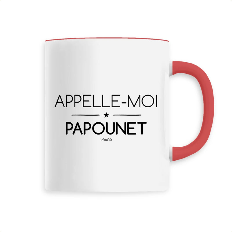 Cadeau anniversaire : Mug - Appelle-moi Papounet - 6 Coloris - Cadeau Original - Cadeau Personnalisable - Cadeaux-Positifs.com -Unique-Rouge-