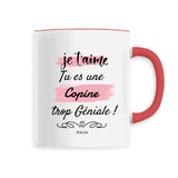 Mug - Je t'aime, tu es une Copine trop Géniale - 6 Coloris - Cadeau Personnalisable - Cadeaux-Positifs.com -Unique-Rouge-