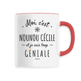 Mug - Nounou Cécile est trop Géniale - 6 Coloris - Cadeau Original - Cadeau Personnalisable - Cadeaux-Positifs.com -Unique-Rouge-