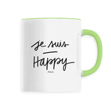 Mug - Je Suis Happy - 6 Coloris - Cadeau Positif - Cadeau Personnalisable - Cadeaux-Positifs.com -Unique-Vert-