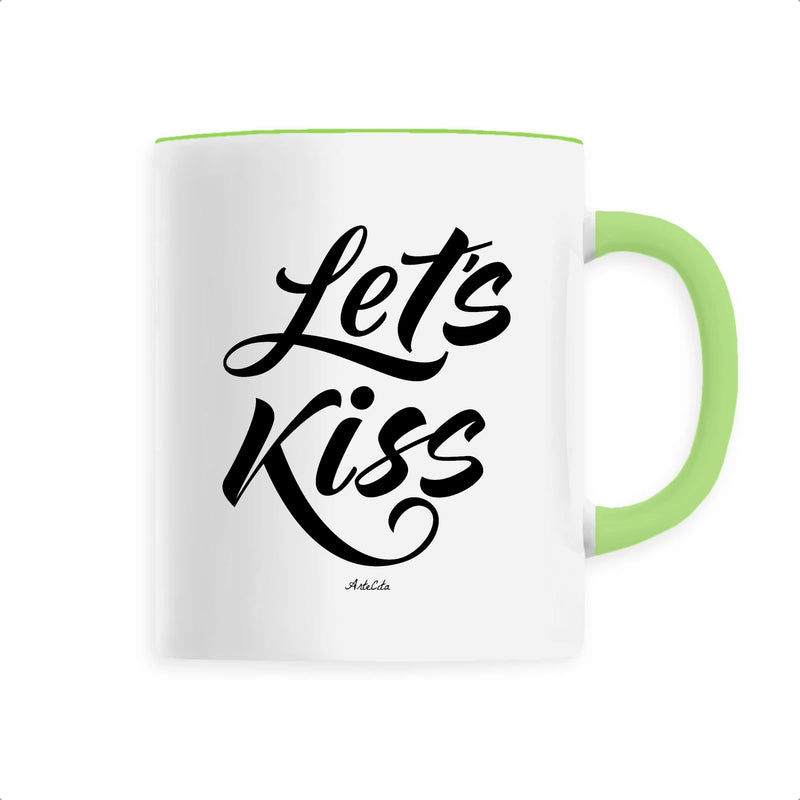 Cadeau anniversaire : Mug - Let's Kiss - Céramique Premium - 6 Coloris - Cadeau Personnalisable - Cadeaux-Positifs.com -Unique-Vert-