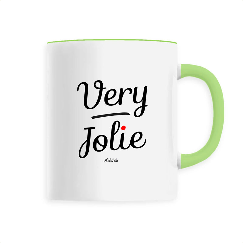 Cadeau anniversaire : Mug - Very Jolie - 6 Coloris - Cadeau Original - Cadeau Personnalisable - Cadeaux-Positifs.com -Unique-Vert-
