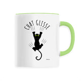 Mug - Chat Glisse - 6 Coloris - Cadeau Original - Cadeau Personnalisable - Cadeaux-Positifs.com -Unique-Vert-