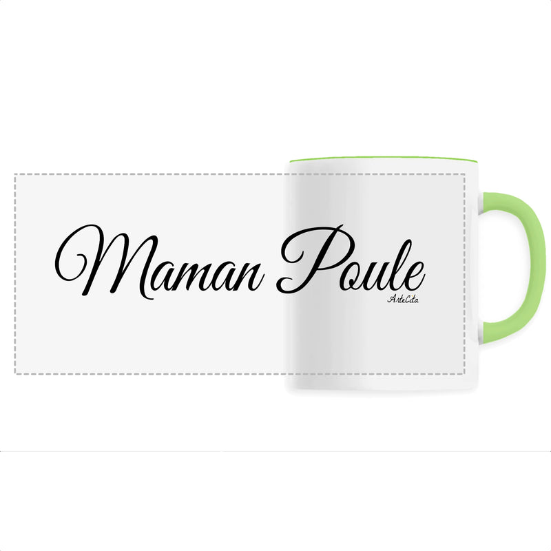 Cadeau anniversaire : Mug - Maman Poule (Cursif) - 6 Coloris - Cadeau Original - Cadeau Personnalisable - Cadeaux-Positifs.com -Unique-Vert-