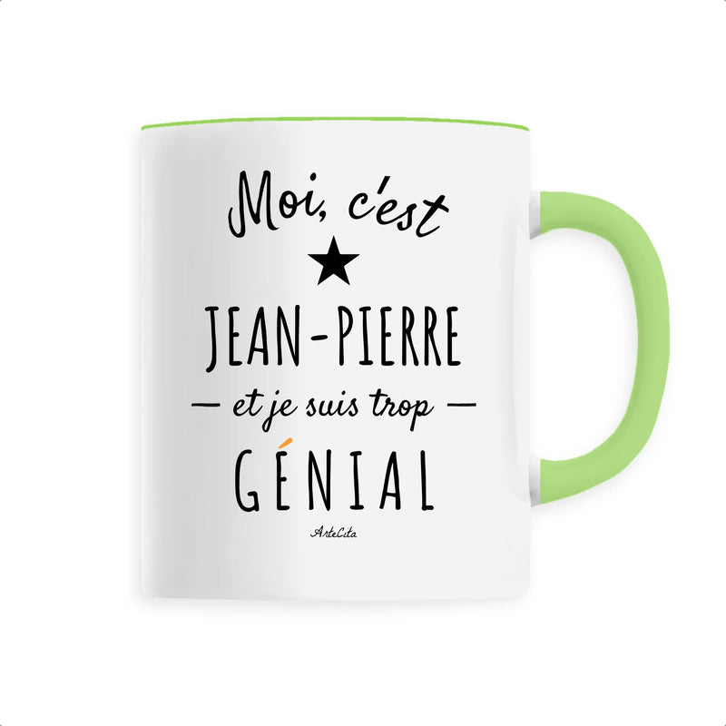 Cadeau anniversaire : Mug - Jean-Pierre est trop Génial - 6 Coloris - Cadeau Original - Cadeau Personnalisable - Cadeaux-Positifs.com -Unique-Vert-