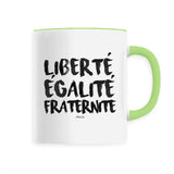 Mug - Liberté Egalité Fraternité - 6 Coloris - Cadeau Original - Cadeau Personnalisable - Cadeaux-Positifs.com -Unique-Vert-