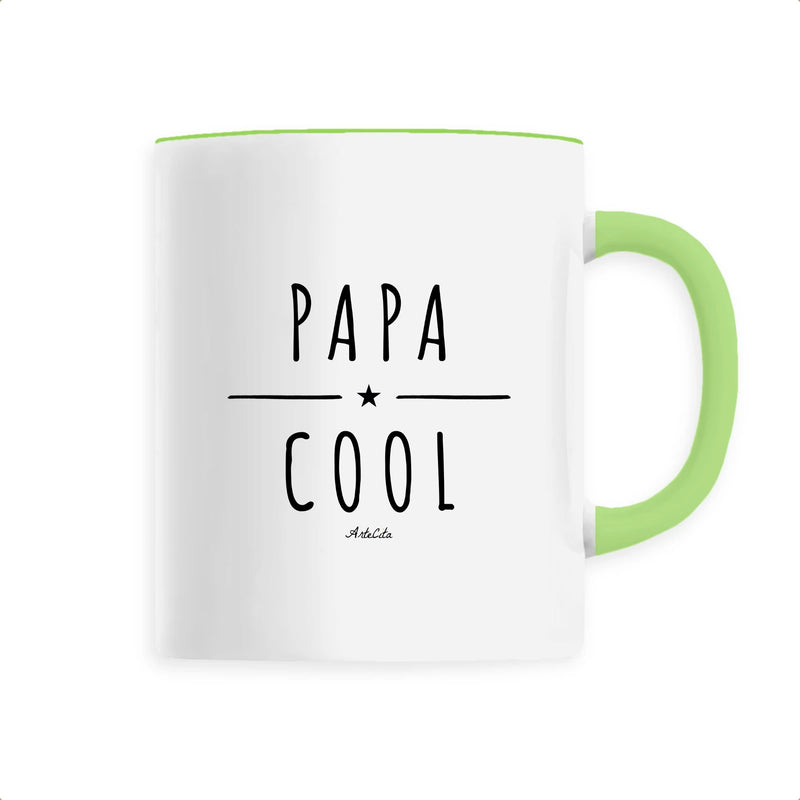 Cadeau anniversaire : Mug - Papa Cool - 6 Coloris - Cadeau Original - Cadeau Personnalisable - Cadeaux-Positifs.com -Unique-Vert-