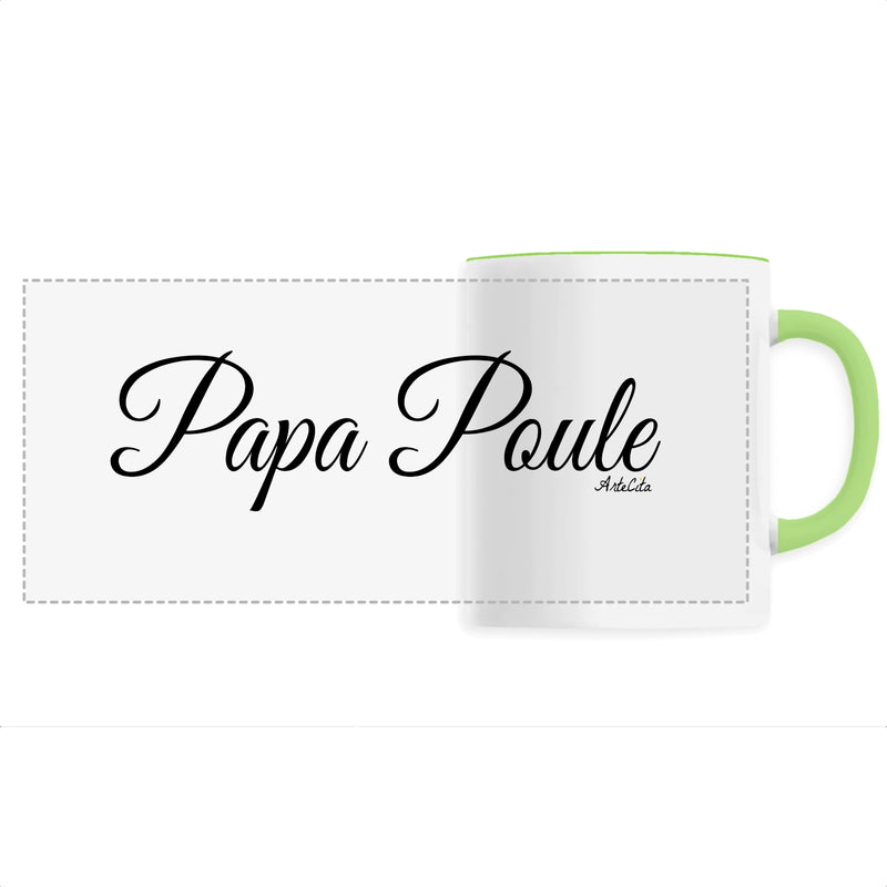 Cadeau anniversaire : Mug - Papa Poule (Cursif) - 6 Coloris - Cadeau Original - Cadeau Personnalisable - Cadeaux-Positifs.com -Unique-Vert-