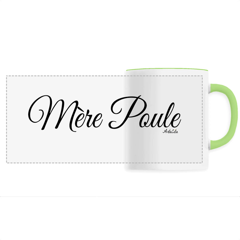 Cadeau anniversaire : Mug - Mère Poule (Cursif) - 6 Coloris - Cadeau Original - Cadeau Personnalisable - Cadeaux-Positifs.com -Unique-Vert-