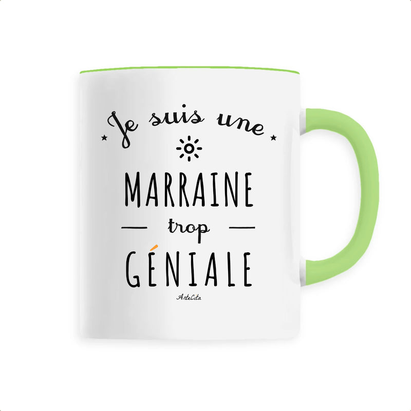 Cadeau anniversaire : Mug - Une Marraine trop Géniale - 6 Coloris - Cadeau Original - Cadeau Personnalisable - Cadeaux-Positifs.com -Unique-Vert-