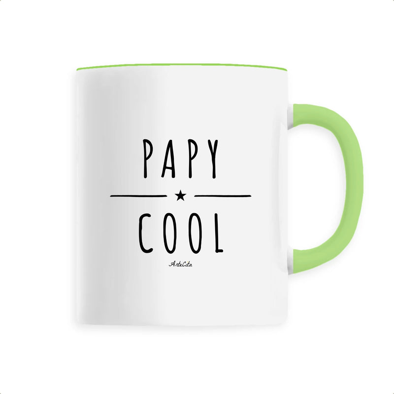 Cadeau anniversaire : Mug - Papy Cool - 6 Coloris - Cadeau Original - Cadeau Personnalisable - Cadeaux-Positifs.com -Unique-Vert-