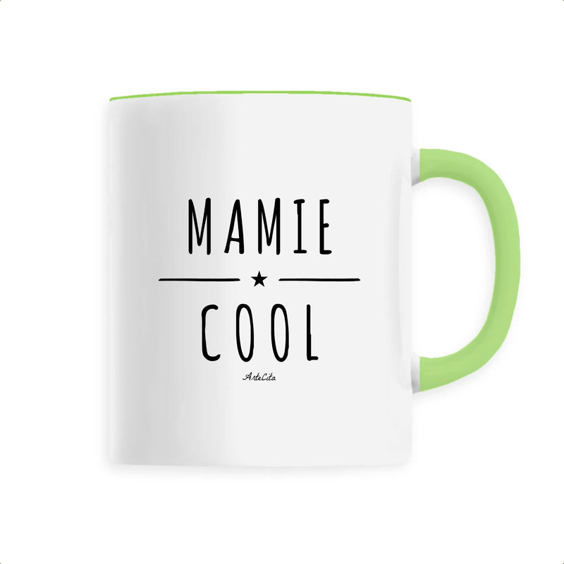 Cadeau anniversaire : Mug - Mamie Cool - 6 Coloris - Cadeau Original - Cadeau Personnalisable - Cadeaux-Positifs.com -Unique-Vert-