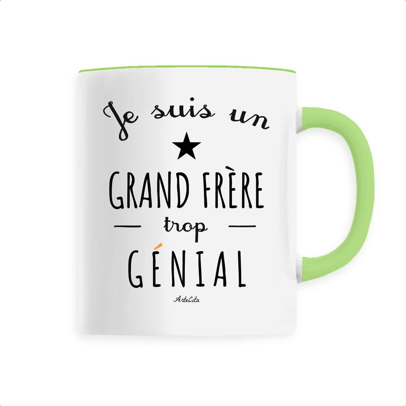 Cadeau anniversaire : Mug - Un Grand Frère trop Génial - 6 Coloris - Cadeau Original - Cadeau Personnalisable - Cadeaux-Positifs.com -Unique-Vert-