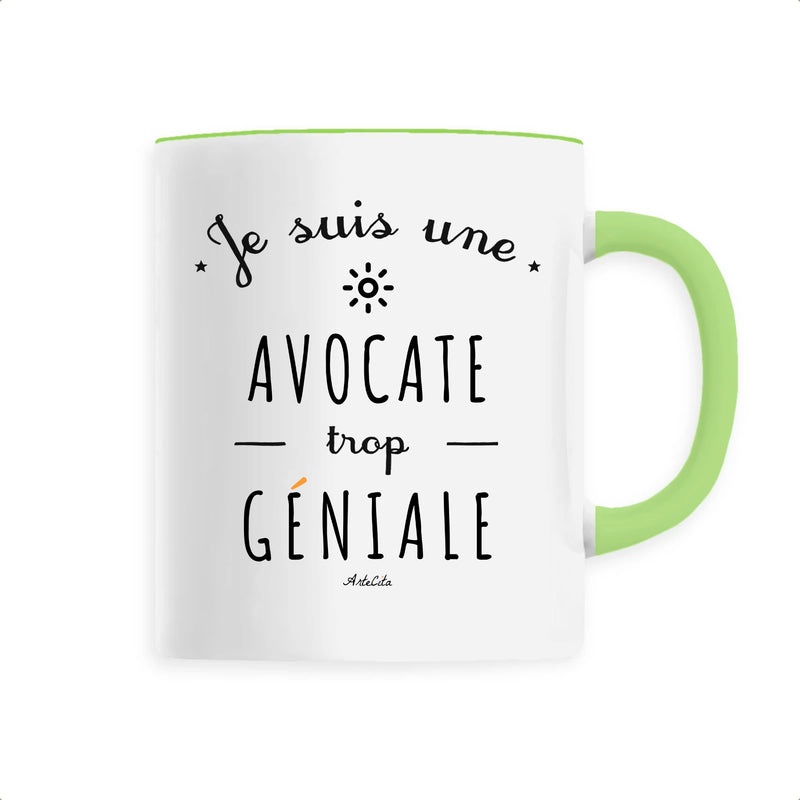 Cadeau anniversaire : Mug - Une Avocate trop Géniale - 6 Coloris - Cadeau Original - Cadeau Personnalisable - Cadeaux-Positifs.com -Unique-Vert-