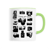 Mug - Appareils Photo Vintage / Choose your Weapon - 6 Coloris - Cadeau Personnalisable - Cadeaux-Positifs.com -Unique-Vert-