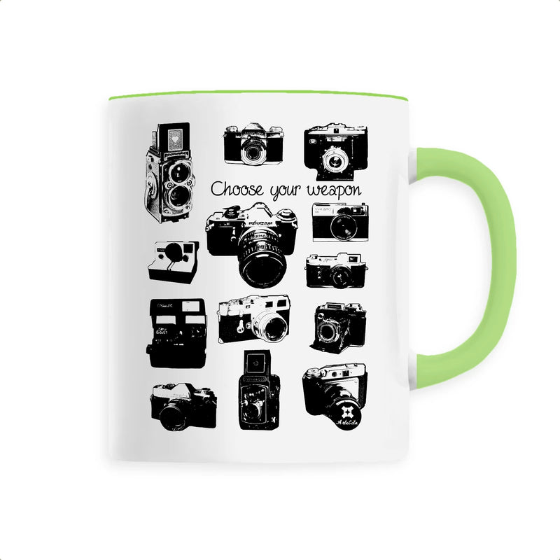 Cadeau anniversaire : Mug - Appareils Photo Vintage / Choose your Weapon - 6 Coloris - Cadeau Personnalisable - Cadeaux-Positifs.com -Unique-Vert-