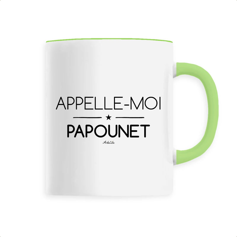 Cadeau anniversaire : Mug - Appelle-moi Papounet - 6 Coloris - Cadeau Original - Cadeau Personnalisable - Cadeaux-Positifs.com -Unique-Vert-