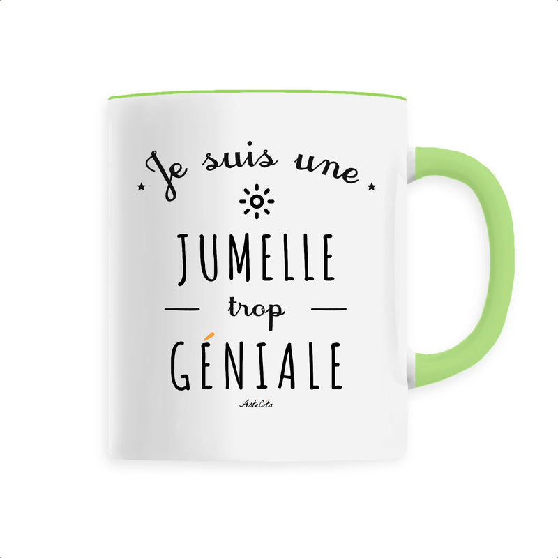 Cadeau anniversaire : Mug - Une Jumelle trop Géniale - 6 Coloris - Cadeau Original - Cadeau Personnalisable - Cadeaux-Positifs.com -Unique-Vert-