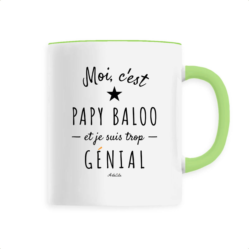 Cadeau anniversaire : Mug - Papy Baloo est trop Génial - 6 Coloris - Cadeau Original - Cadeau Personnalisable - Cadeaux-Positifs.com -Unique-Vert-