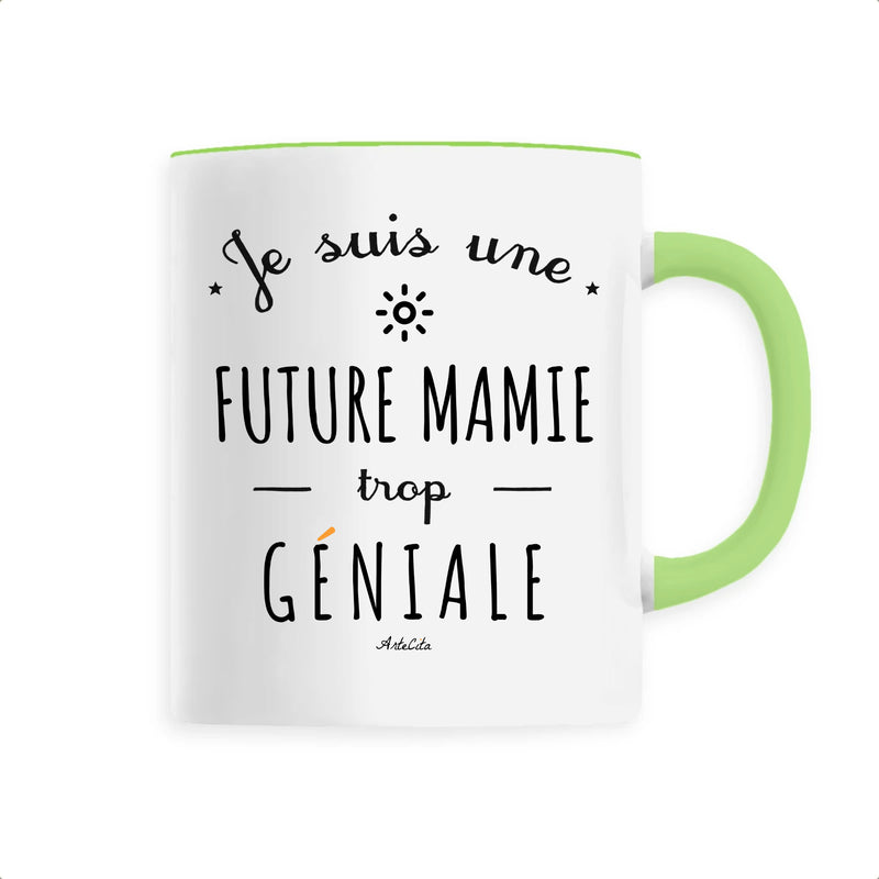 Cadeau anniversaire : Mug - Une Future Mamie trop Géniale - 6 Coloris - Cadeau Original - Cadeau Personnalisable - Cadeaux-Positifs.com -Unique-Vert-