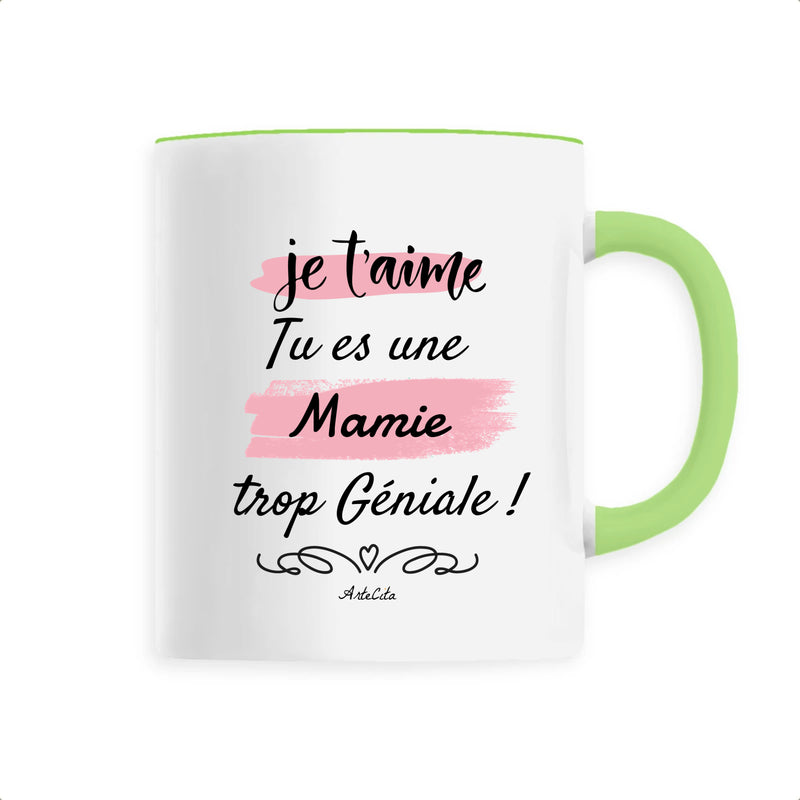 Cadeau anniversaire : Mug - Mamie je t'aime - 6 Coloris - Cadeau Original - Cadeau Personnalisable - Cadeaux-Positifs.com -Unique-Vert-