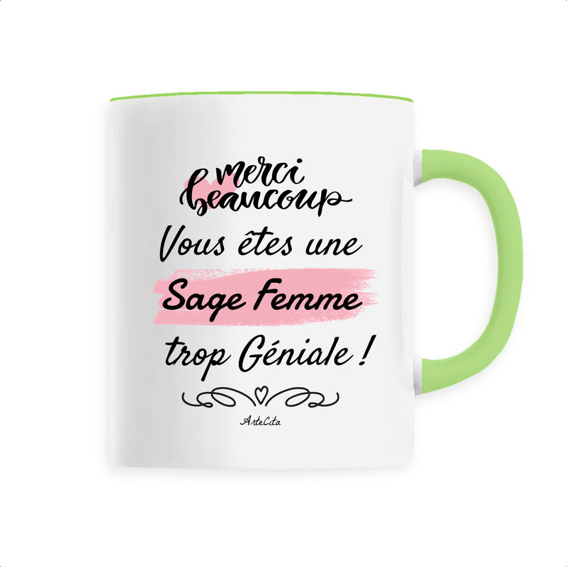 Cadeau anniversaire : Mug - Merci Sage Femme - 6 Coloris - Cadeau Original - Cadeau Personnalisable - Cadeaux-Positifs.com -Unique-Vert-