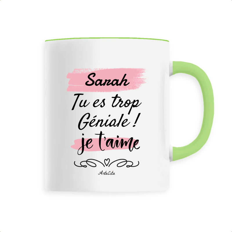 Cadeau anniversaire : Mug - Sarah je t'aime - 6 Coloris - Cadeau Tendre - Cadeau Personnalisable - Cadeaux-Positifs.com -Unique-Vert-