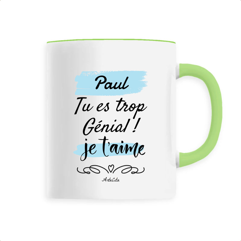Cadeau anniversaire : Mug - Paul je t'aime - 6 Coloris - Cadeau Tendre - Cadeau Personnalisable - Cadeaux-Positifs.com -Unique-Vert-