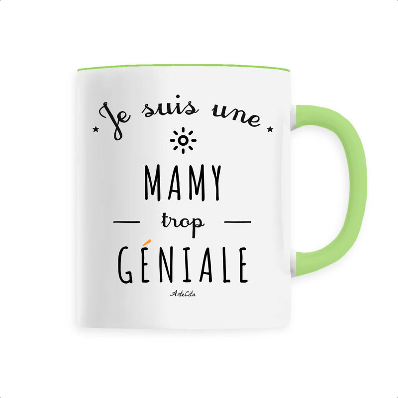 Cadeau anniversaire : Mug - Une Mamy trop Géniale - 6 Coloris - Cadeau Original - Cadeau Personnalisable - Cadeaux-Positifs.com -Unique-Vert-